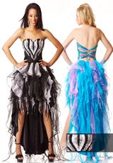 2012 Dana Mathers Prom Dresses FLAMINGO.  Available in Black/White, Blue/Pink, Pink/Orange
